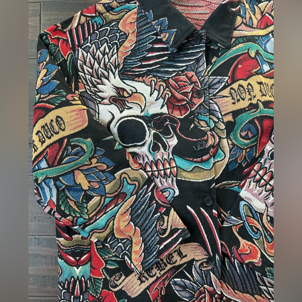 Rebels Vengence Skull Pattern Jacket - image 2